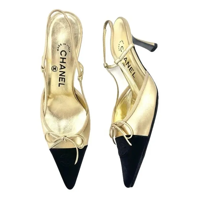 Multicolour Leather Slingback Heels